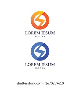 bolt electric Vector lightning icon logo and symbols