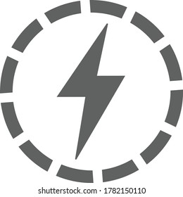 Bolt, electricidad, icono de trueno / color gris