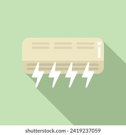 Bolt energy unit icon flat vector. Work cooling. Setup warmth climate