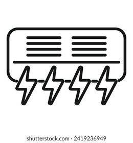 Bolt energy unit icon outline vector. Work cooling. Setup warmth climate