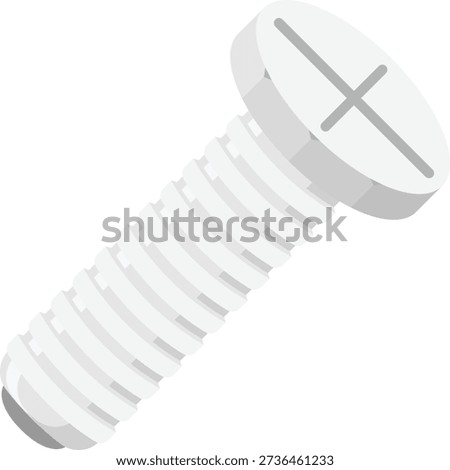 Bolt Fastener Flat Illustration. Clean Icon Design Element on Isolated White Background