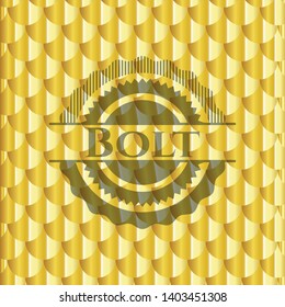Bolt golden emblem. Scales pattern. Vector Illustration. Detailed.