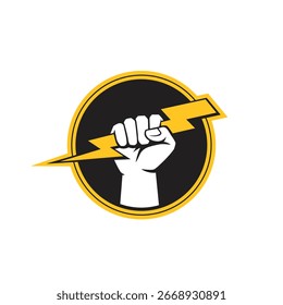 bolt hand abstract logo modern style 