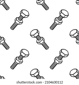 Bolt hand drawn sketch. Seamless pattern.