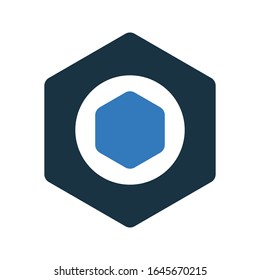 Bolzen, Hardware, blaues Nusssymbol