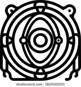 Bolt and hexagonal nut hardware icon