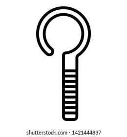 Bolt hook icon. Outline bolt hook vector icon for web design isolated on white background
