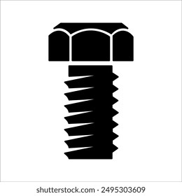 Bolt icon, black background vector illustration.