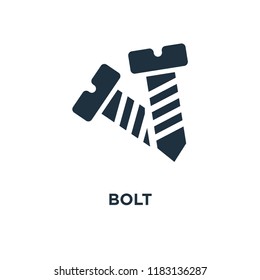 Bolt icon. Black filled vector illustration. Bolt symbol on white background. Can be used in web and mobile.
