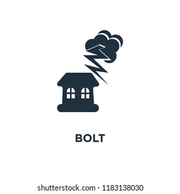 Bolt icon. Black filled vector illustration. Bolt symbol on white background. Can be used in web and mobile.