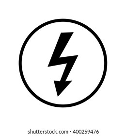 Bolt icon in circle . Vector illustration