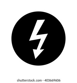 Bolt icon in circle . Vector illustration