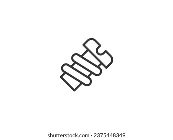 bolt  icon editable stroke outline on white background flat vector illustration