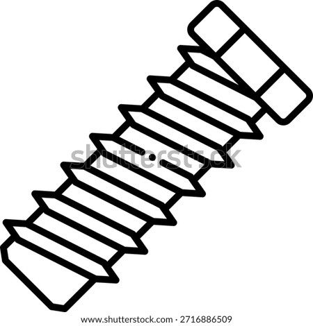 Bolt Icon: Fastener for Construction and Engineering