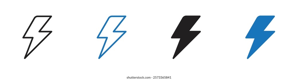 Bolt icon Flat line symbol