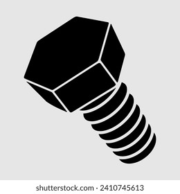 Bolt icon isolated on white background. Vector illustration