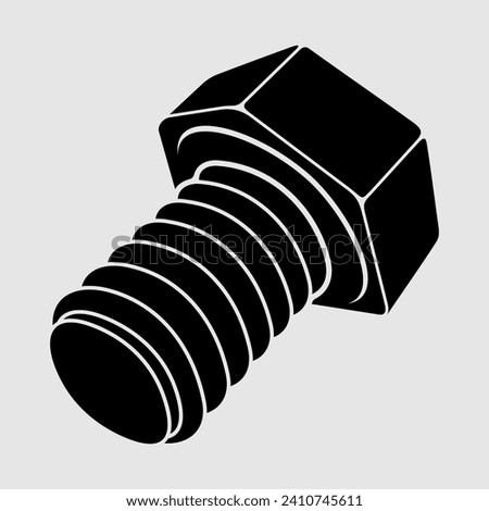 Bolt icon isolated on white background. Vector illustration