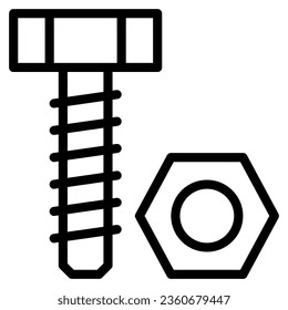 icono de perno en el estilo de línea aislado en el fondo blanco. Herramientas de construcción, ilustración vectorial para proyectos de diseño gráfico
