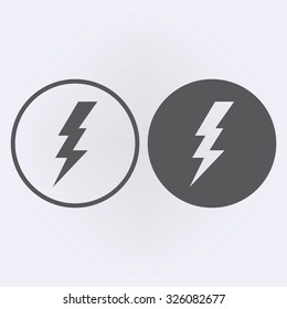 Bolt icon set in circle . Vector illustration