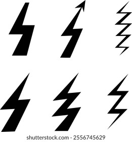 bolt icon set flash  thunder icon