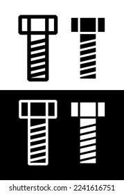 Icono de perno. Un símbolo de los elementos de fijación, construcción, taller de reparación o oficina de diseño. Una pieza utilizada en la industria, electrónica o mobiliario. 