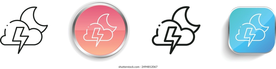bolt icon. Thin Linear, Regular and Button Style Design Isolated On White Background
