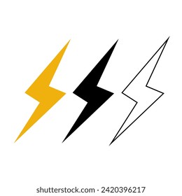 Bolzensymbol, Vektorgrafik. Blitze, elektrische Leistung, Vektorlogo Design Element. Konzept für Energie und Donner-Elektrizität-Symbol. Blitz-Schild im Kreis. Flash-Vektor-Emblem-Vorlage. Schnelle Leistung. 