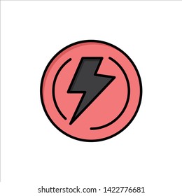 Bolt, Light, Voltage, Industry, Power  Flat Color Icon. Vector icon banner Template
