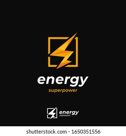 Bolt lightning energy letter e logo icon symbol of power vector