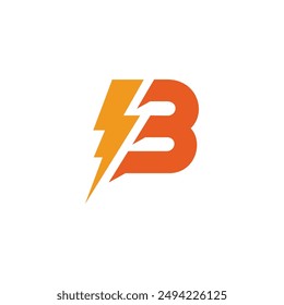 Bolt Lightning Letter B Logo design vector template