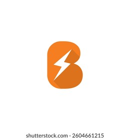 Bolt Lightning Letter B Logo design vector template