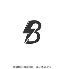 Bolt Lightning Letter B Logo design vector template