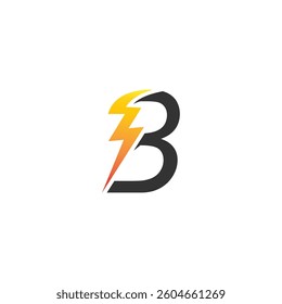 Bolt Lightning Letter B Logo design vector template
