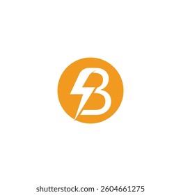 Bolt Lightning Letter B Logo design vector template