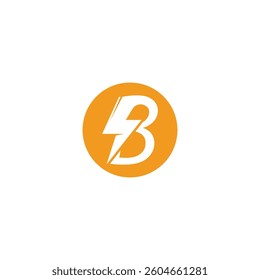 Bolt Lightning Letter B Logo design vector template