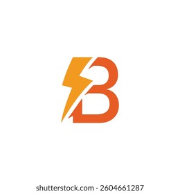 Bolt Lightning Letter B Logo design vector template