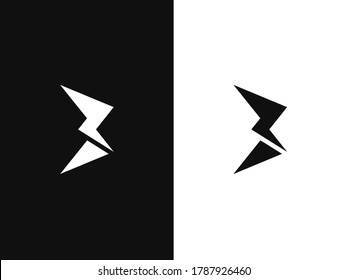 Bolt lightning with number 3 mark logo icon symbol of energy. Electric logo vector. Abstract shape icon. Flash vector logotype. Mockup symbol for corporate branding identity.