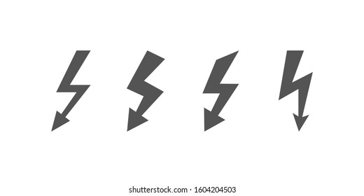 Bolt of lightning vector. Set of Lightning illustration. Streak of lightning sign. Electric bolt flash icon. Thunder strike logo. Charge flash icon. Thunderbolt Flash icon.