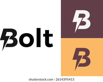 Bolt Logo Design With Lighting Thunder Bolt. Electric Bolt Letter Logo design	