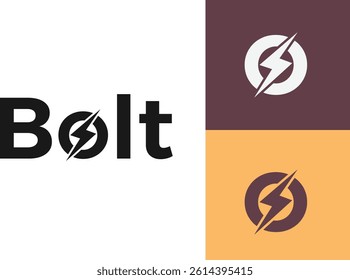 Bolt Logo Design With Lighting Thunder Bolt. Electric Bolt Letter Logo design	