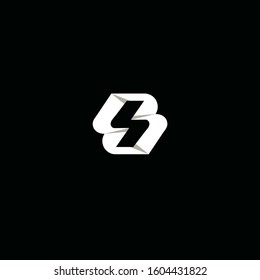 bolt logo design template, with papercut style design