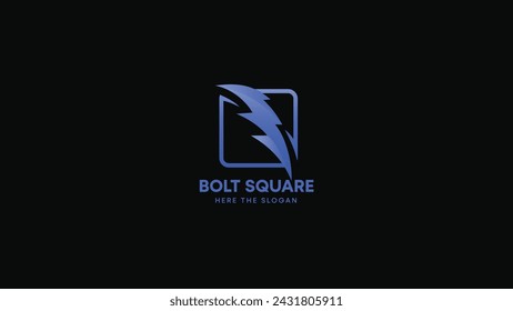 Bolzen-Logo nahtlos mit einem schlanken Box-Umriss gemischt. Ein modernes und anspruchsvolles Design, das sich für Markenbildung, Produkte, Unternehmensanforderungen oder sogar Unternehmensvertretung eignet. Vektorgrafik