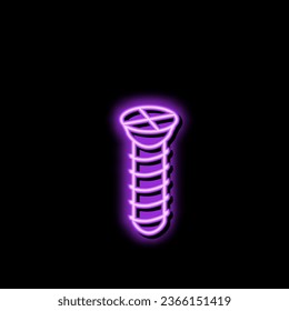 bolt metal assembly neon light sign vector. bolt metal assembly illustration