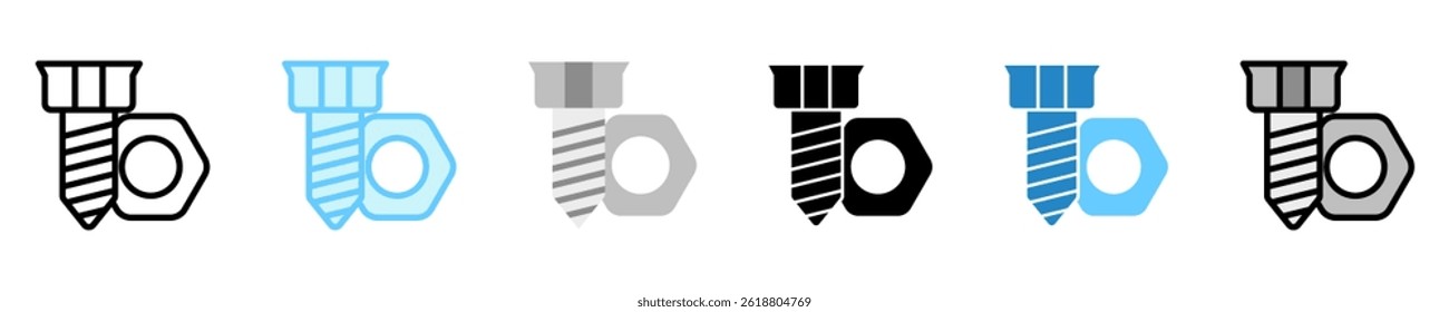 Bolt multi style, mini illustration icon. use for modern concept, print, UI, UX kit, web and app development. Vector EPS 10, related to labor day, industry, worker.