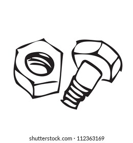 Bolt and nut doodle