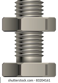 Bolt and nut for fixture in a vector