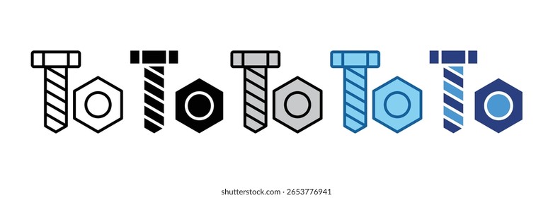 Bolt And Nut Icon Element For Design
