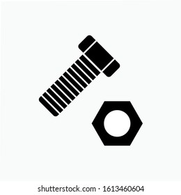 Bolt Nut Icon. Engineering or Construction Element Illustration As A Simple Vector Sign & Trendy Symbol for Design and Websites, Presentation or Mobile Application.  