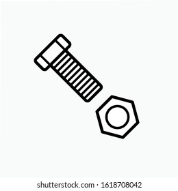 Bolt Nut Icon. Engineering or Construction Element Illustration As A Simple Vector Sign & Trendy Symbol for Design and Websites, Presentation or Apps Elements.