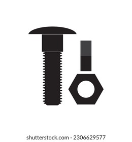 bolt and nut icon for engineering and construction simple design